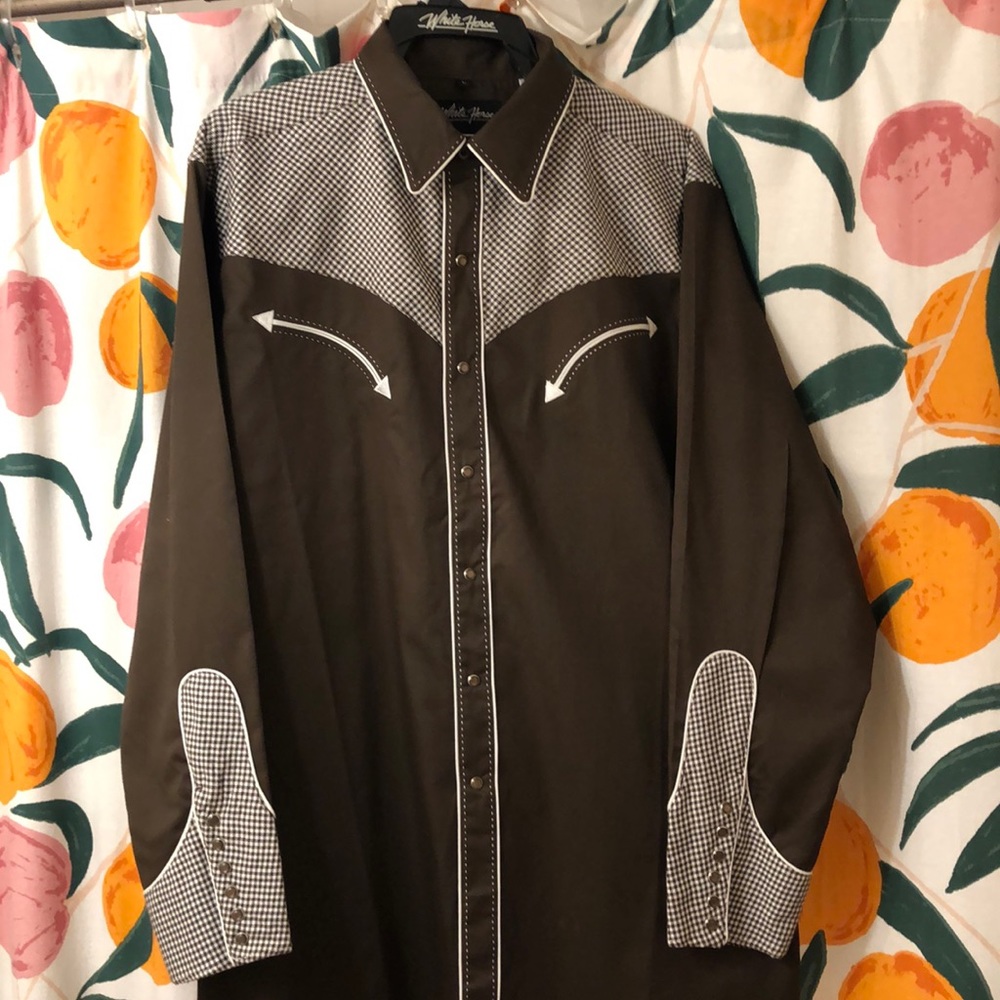 Men’s western button up long sleeve shirt